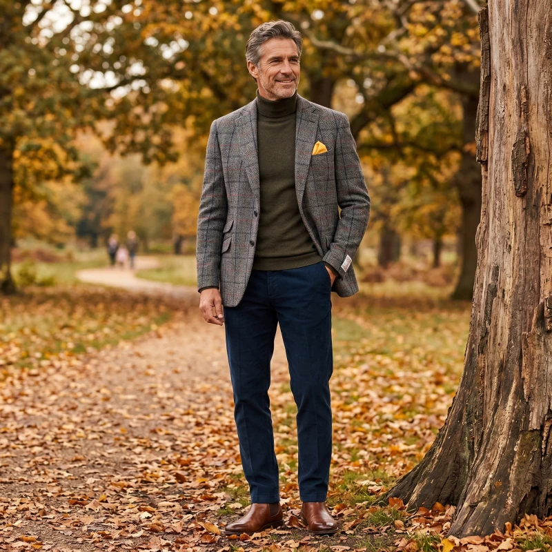 Colbert Harris Tweed Wellington | Grijs Rood Geruit | www.pietkoopmans.nl