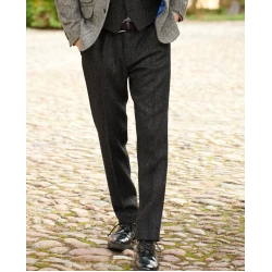 Wellington of Bilmore Harris Tweed Broek | Zwart Grijs