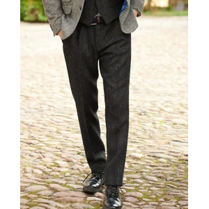 Wellington of Bilmore Harris Tweed Broek | Zwart Grijs