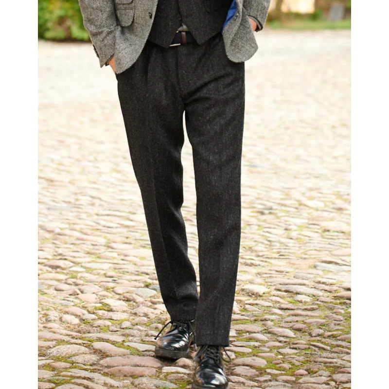 Wellington of Bilmore Harris Tweed Broek | Zwart Grijs | www.pietkoopmans.nl