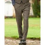 Wellington of Bilmore Harris Tweed Broek | Taupe | www.pietkoopmans.nl