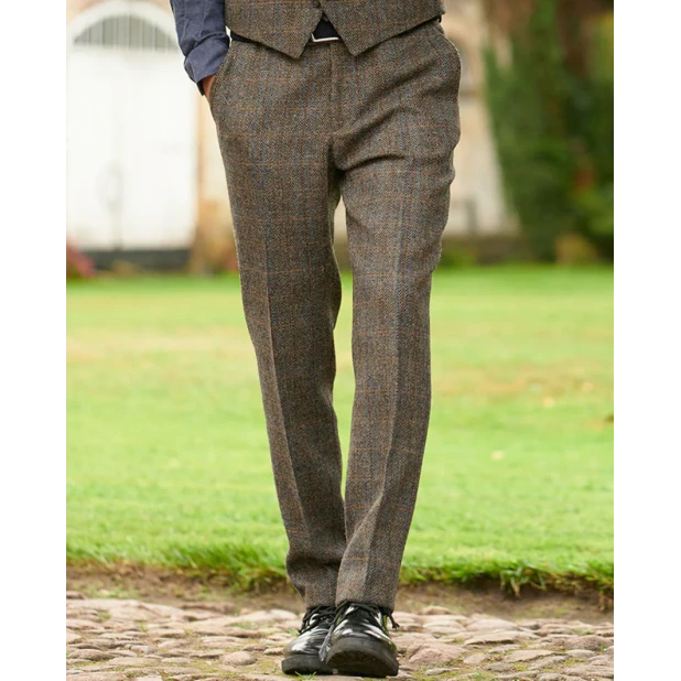 Wellington of Bilmore Harris Tweed Broek | Taupe | www.pietkoopmans.nl