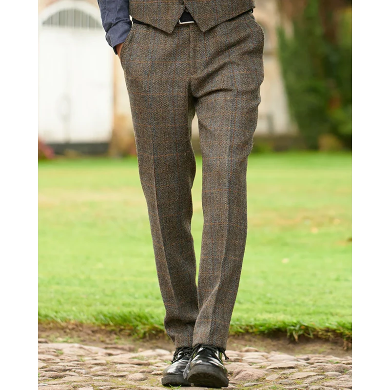 Wellington of Bilmore Harris Tweed Broek | Taupe | www.pietkoopmans.nl