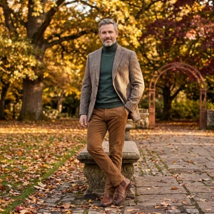 Colbert Harris Tweed Wellington | Camel Herringbone