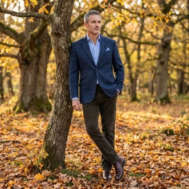 Colbert Harris Tweed Wellington | Herringbone Blue
