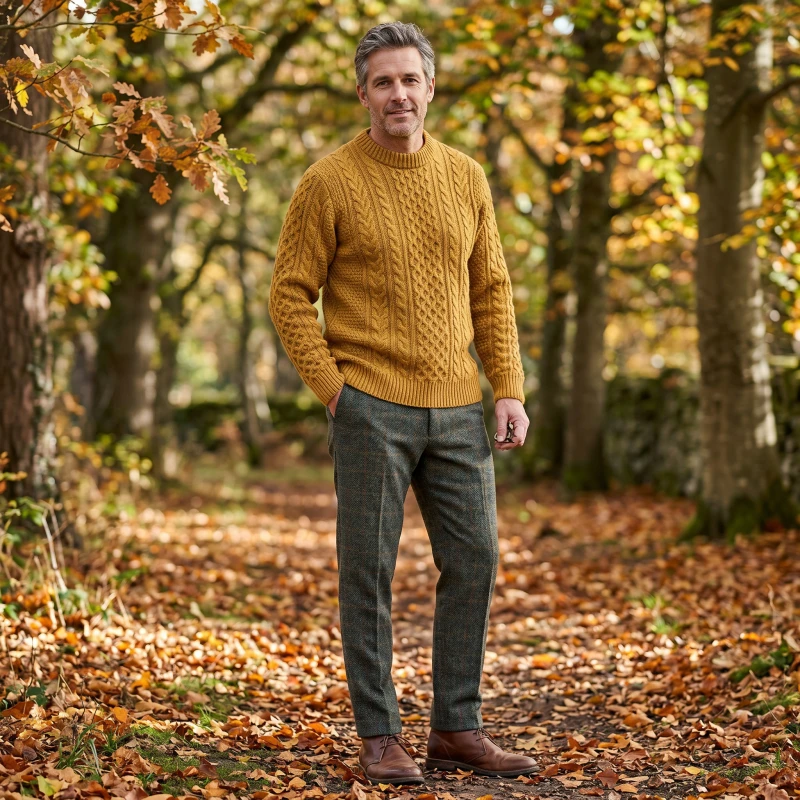 Wellington of Bilmore Tweed Broek | Green Herringbone | www.pietkoopmans.nl