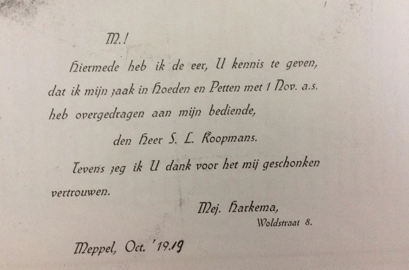 Overdracht aan Sjouke Lambertus Koopmans